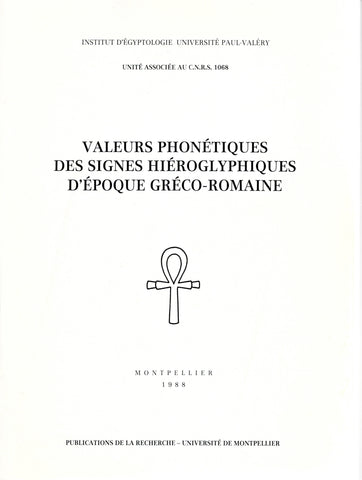 Phonetic values of hieroglyphic signs from the Greco-Roman period. Volumes 1, 2, 3, 4.