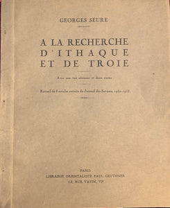 A la recherche d'Ithaque et de Troie. Recueil de 8 articles extraits du Journal des Savants, 1932-1933