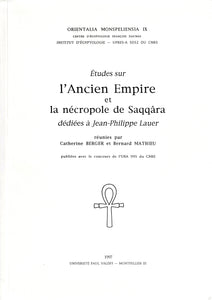 Studies on the Old Kingdom and the necropolis of Saqqara dedicated to Jean-Philippe Lauer.