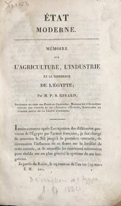 Mémoire sur l'agriculture, l'industrie et le commerce de l'Egypte.