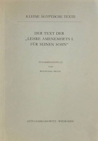 Der Text der lehre Amenemhets I für seinen sohn.