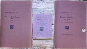 Mission archéologique en Chine (1914 et 1917). Tome I (Atlas), Tome II (Atlas), Texte: L'art funéraire à l'époque des Han. (broché). Complet.