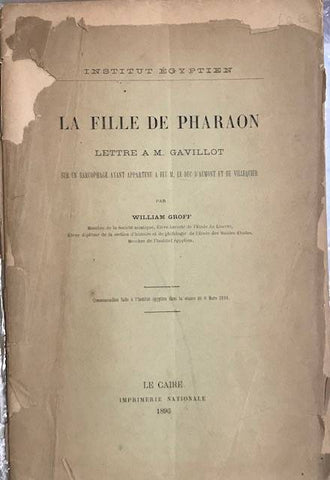 La Fille de Pharaon. Lettre à M. Gavillot sur un sarcophage ayant appartenu à feu M. Le Duc d'Aumont et De Villequier.