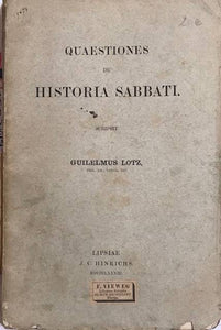 Quaestiones de Historia Sabbati. Scripsit.