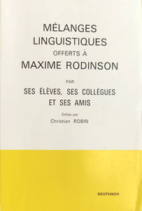 Mélanges linguistiques offerts à Maxime Rodinson par ses élèves, ses collègues et ses amis. GLECS Suppl. 12.