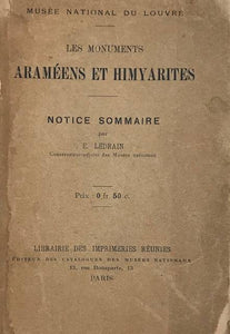 Notice sommaire des monuments Araméens et Himyarites du Musée du Louvre.