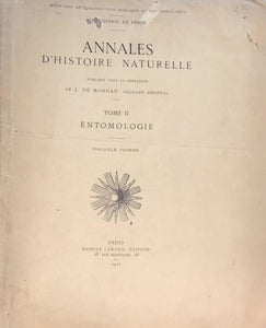 Annales d'histoire naturelle. Tome II: Entomologie. Fascicules 1 et 2.