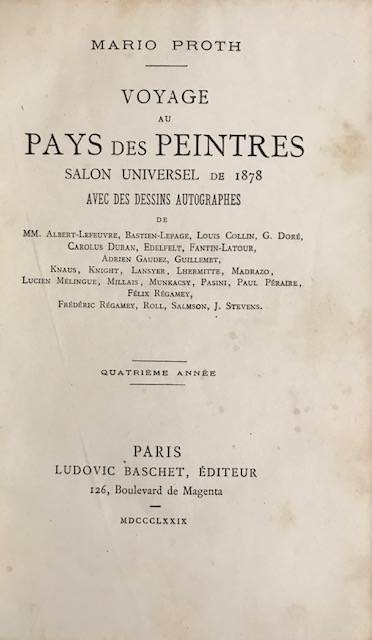 Voyage au pays des peintres. Salon universel de 1878.