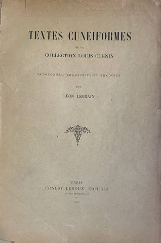 Textes cunéiformes de la collection Louis Cugnin.