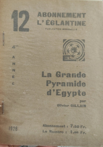 N°12. Abonnement l'Eglantine: La Grande Pyramide d'Egypte.