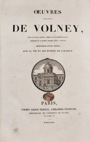 Oeuvres complètes de Volney, précédées d'une notice sur la vie et les écrits de l'auteur.