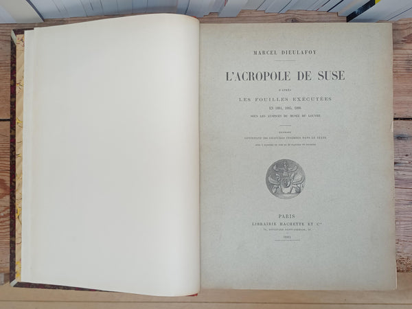 L'acropole de Suse, d'après les fouilles exécutées en 1884, 1885, 1886 sous les auspices du Musée du Louvre.