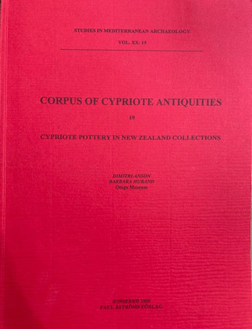 Corpus of Cypriote Antiquities 19. Cypriote Pottery in New Zealand Collections.