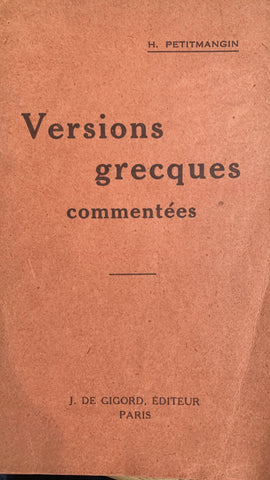Versions grecques commentées.