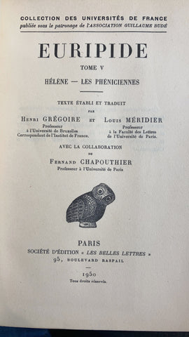 Euripide tome V., Hélène - Les Phéniceinnes