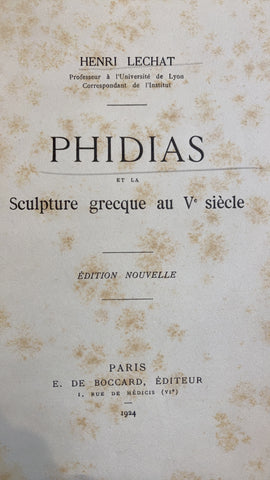 Philias and Greek sculpture in the 5th century.